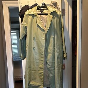 Forever 21 Light Green Trench Coat